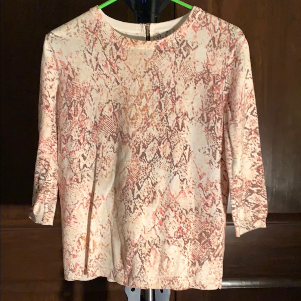 5/$20 Dana Buchman Size M Sweater W Zip Back Crew Neck